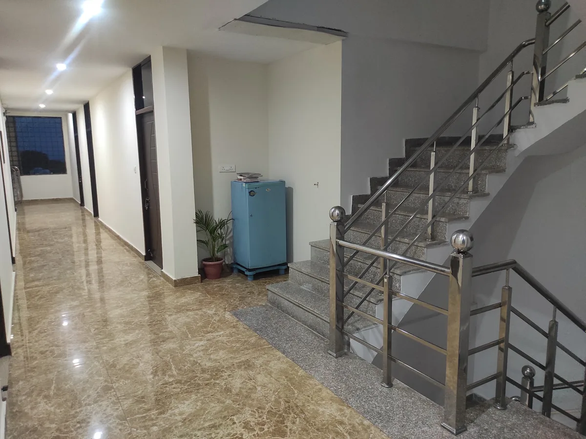 Common fridge area on each floor at Daksh Home hostel near UPES Kandoli